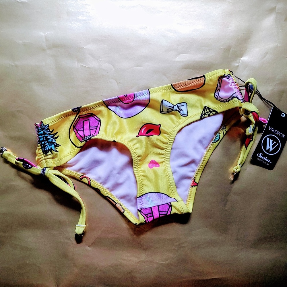Wildfox Emoji Ruched Bikini Bottom